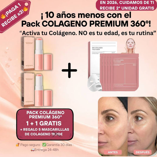 10 AÑOS MENOS ¡¡ Pack COLÁGENO PREMIUM 360º !! 1+1 GRATIS + 5 MASCARILLAS DE COLÁGENO ACTIVO